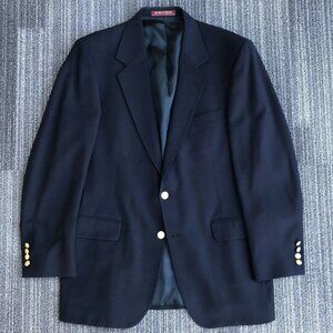 Nordstrom Navy 2 Gold Button Italian Made Bozzalla & Lesna 42R Mens Sport Jacket